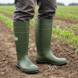 Supply Master Tera Green & Black Steel-Toe and Midsole Safety Rain Boots | Size 41 - 46