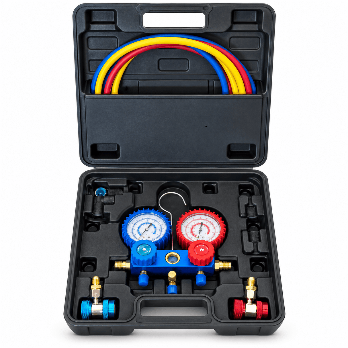 Supply Master Tera HVAC Manifold Gauge Set with Charging Hoses & Quick Couplers - H36060801
