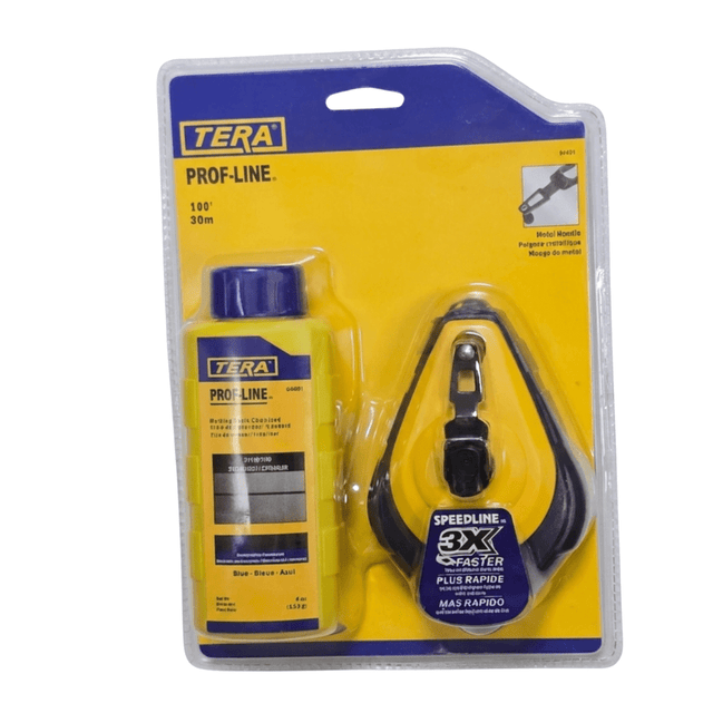 Supply Master Tera Heavy-Duty 3x Speed Chalk Line Reel Set with Chalk Powder - H07010130