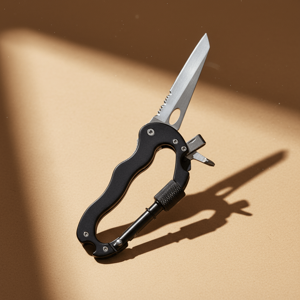 Supply Master Tera Multipurpose Folding Utility Knife with Carabiner-Style Handle - H095163