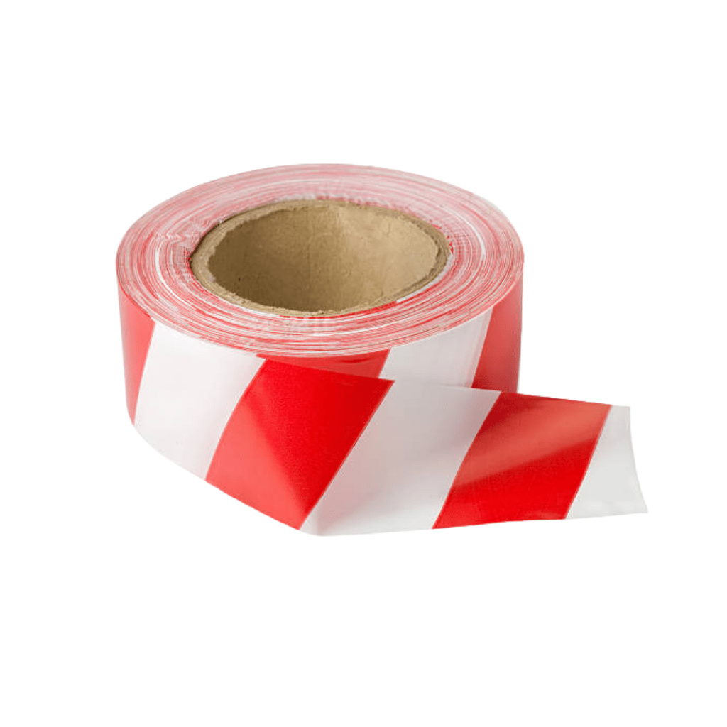 Supply Master Tera Non-Adhesive Red & White Barrier Warning Tape 50mm x 400m - 21150104
