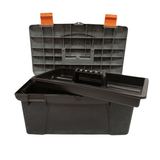Supply Master Tera Plastic Tool Box with Removable Tray & Carry Handle | 17" & 19"