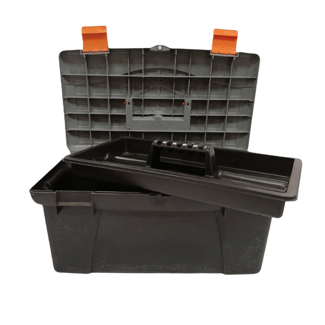 Supply Master Tera Plastic Tool Box with Removable Tray & Carry Handle | 17" & 19"