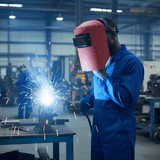 Supply Master Tera Red Handheld Welding Shield with Viewing Window - 210320
