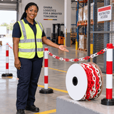 Supply Master Tera Red & White Plastic Barrier Chain 6mm x 20m - 211505
