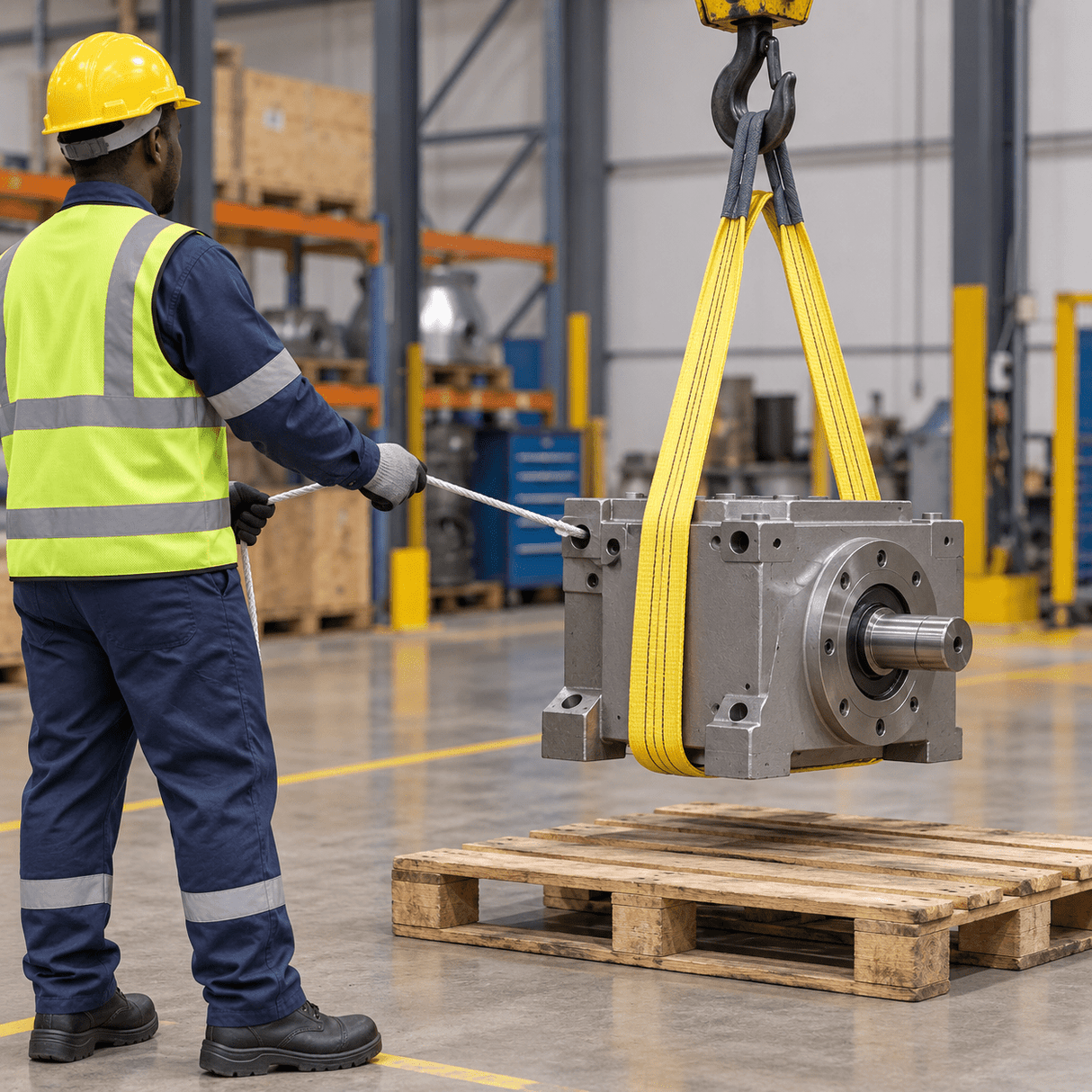 Supply Master Tera WS Series Heavy-Duty Flat Webbing Lifting Sling with Reinforced Eyes | 3T-12T