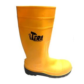 Supply Master Tera Yellow & Black Steel-Toe and Midsole Safety Rain Boots | Size 42 - 46