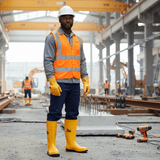 Supply Master Tera Yellow & Black Steel-Toe and Midsole Safety Rain Boots | Size 42 - 46