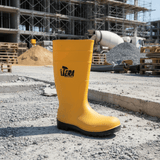 Supply Master Tera Yellow & Black Steel-Toe and Midsole Safety Rain Boots | Size 42 - 46