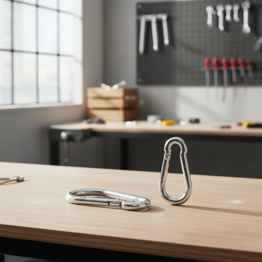Wadfow 2-Piece 80mm Carbon Steel Utility Carabiner - WQL2K04