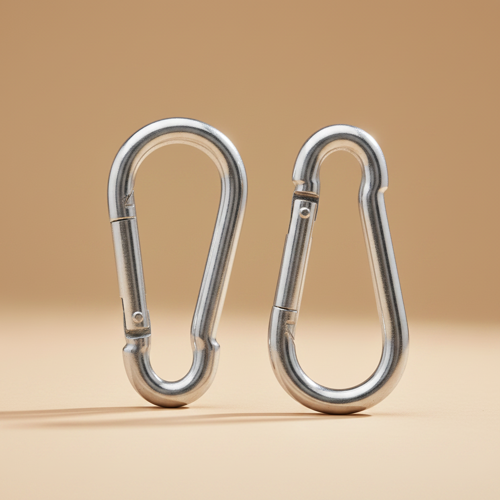 Wadfow 2-Piece 80mm Carbon Steel Utility Carabiner - WQL2K04