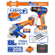 Wadfow Tool Set Wadfow 2 Pieces Cordless Combo Kit - WCK20273
