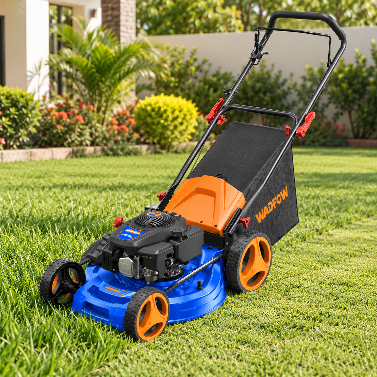 Wadfow 20" 4-in-1 Gasoline Lawn Mower 173cc 4HP with 510mm Cutting Width - WGM6A20