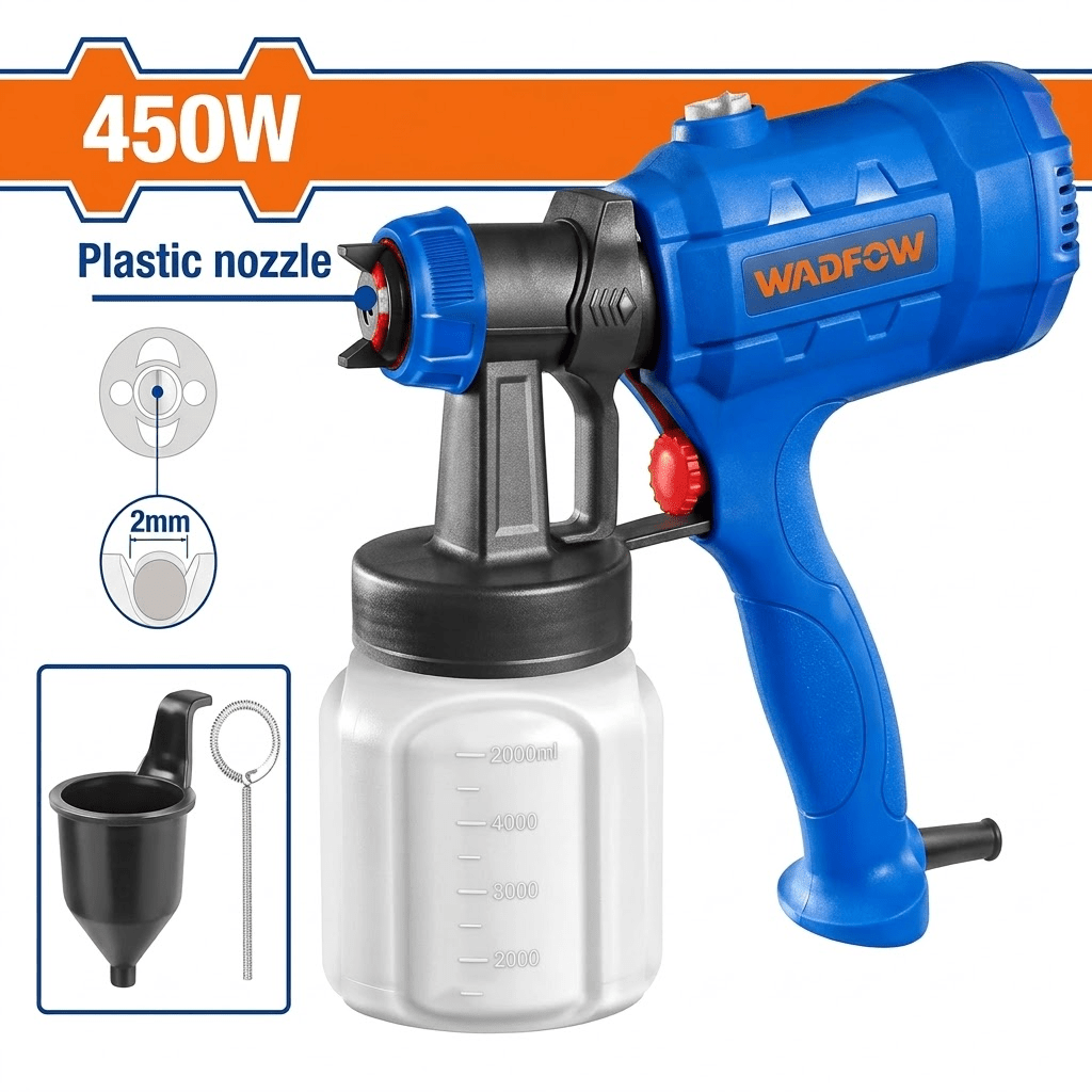 Supply Master Wadfow 450W Electric Paint Spray Gun with 800ml Container - WEG1A16