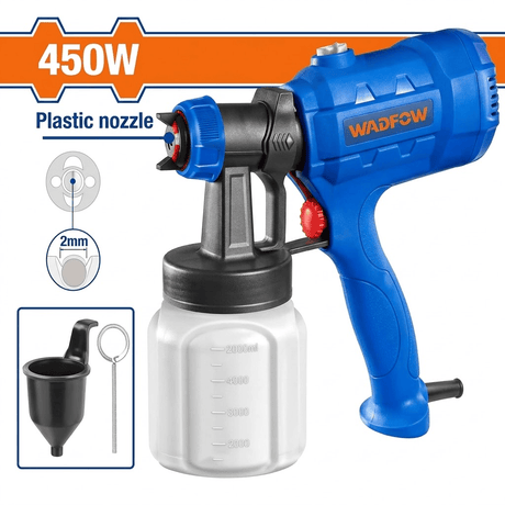 Supply Master Wadfow 450W Electric Paint Spray Gun with 800ml Container - WEG1A16