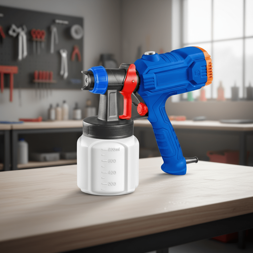 Supply Master Wadfow 500W Electric Paint Spray Gun with Copper Nozzle & 800ml Container - WEG1A18