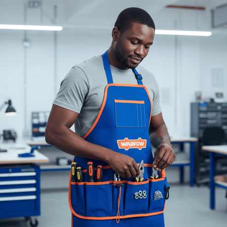 Supply Master Wadfow 600D Oxford Polyester Tool Apron with Multiple Compartments - WTG6102