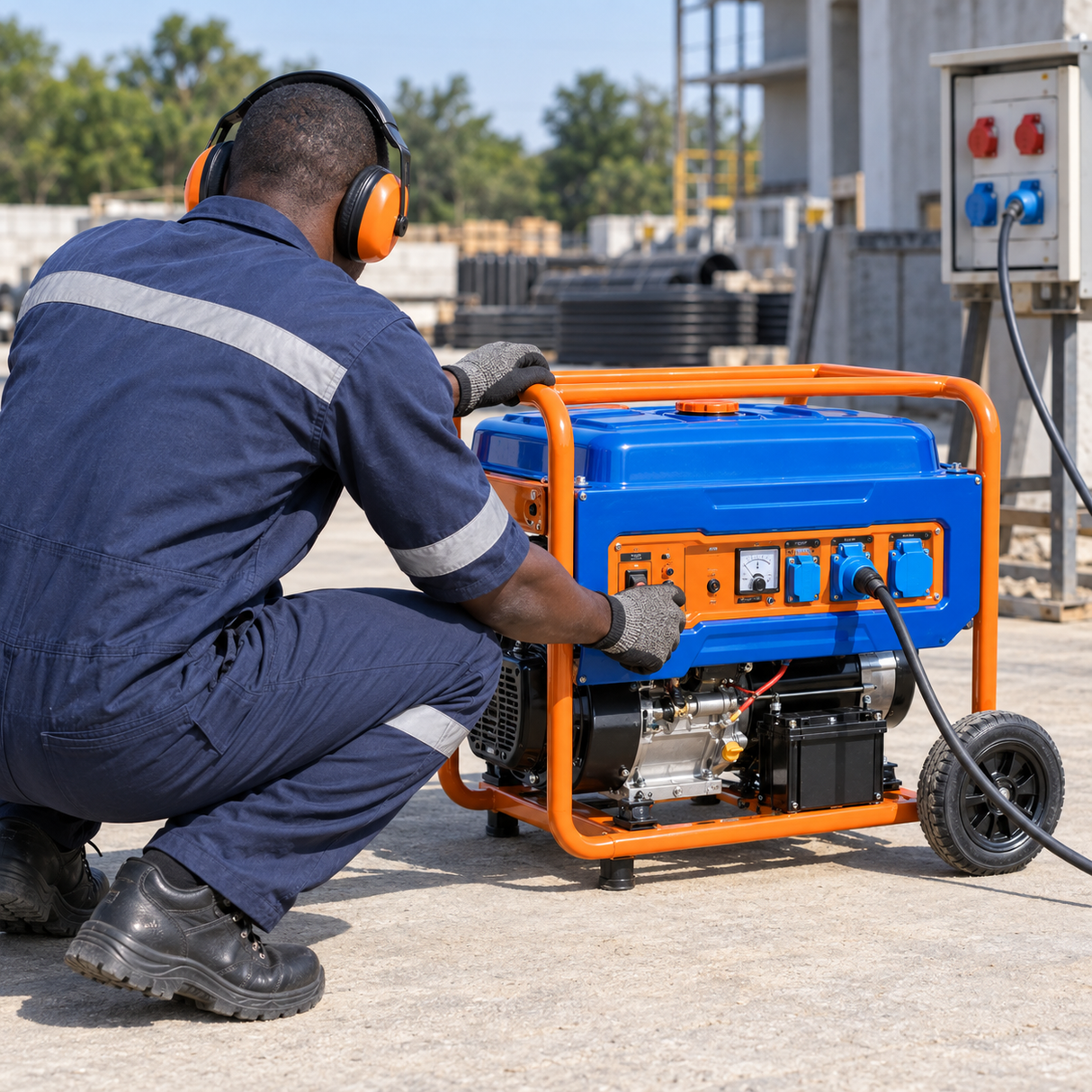 Wadfow 8.5kW Gasoline Generator with Electric + Recoil Start & 25L Fuel Tank - WGEAA106