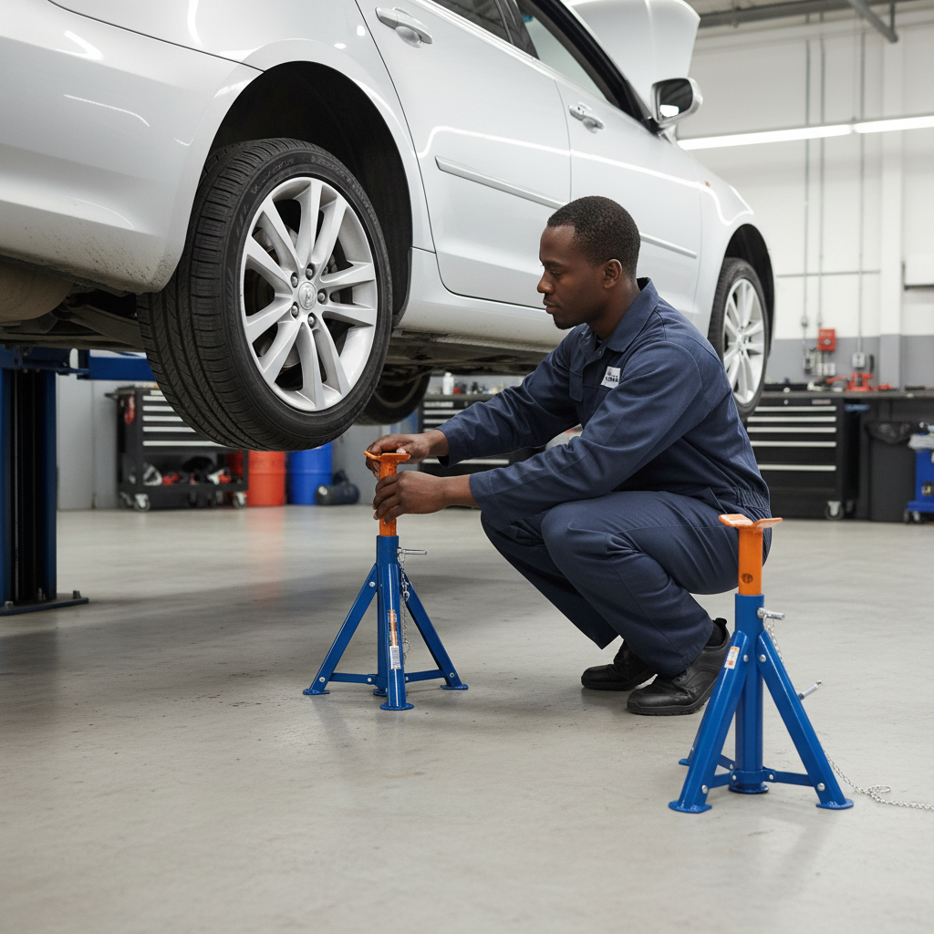 Wadfow Adjustable Steel Jack Stand Set | 2 Ton & 3 Ton