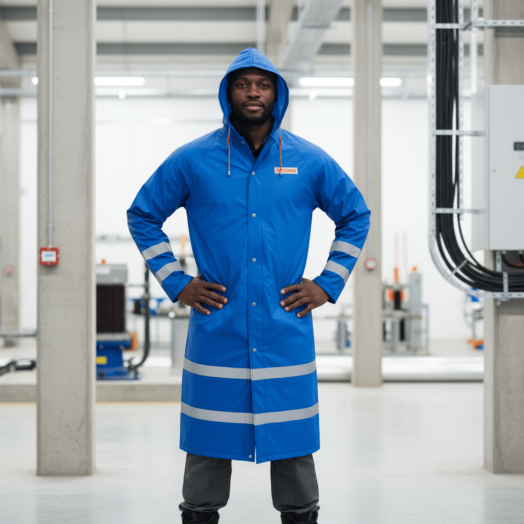 Supply Master Wadfow Size L Reflective Waterproof PVC Raincoat - WRC400L