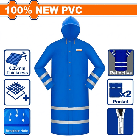 Supply Master Wadfow Size L Reflective Waterproof PVC Raincoat - WRC400L