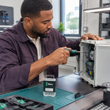 African American technician using a Wera PZ1 bit in a compatible driver to secure a matching equipment-panel screw