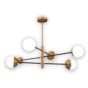 TKLD Pendant & Chandeliers White Glass Gold Metal Globe Sputnik Tiered Nordic Kitchen Island 6xG9 Chandelier