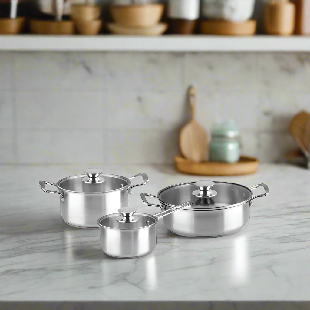 Decakila 6 Pieces Stainless Steel Cookware Set - KMEP049M