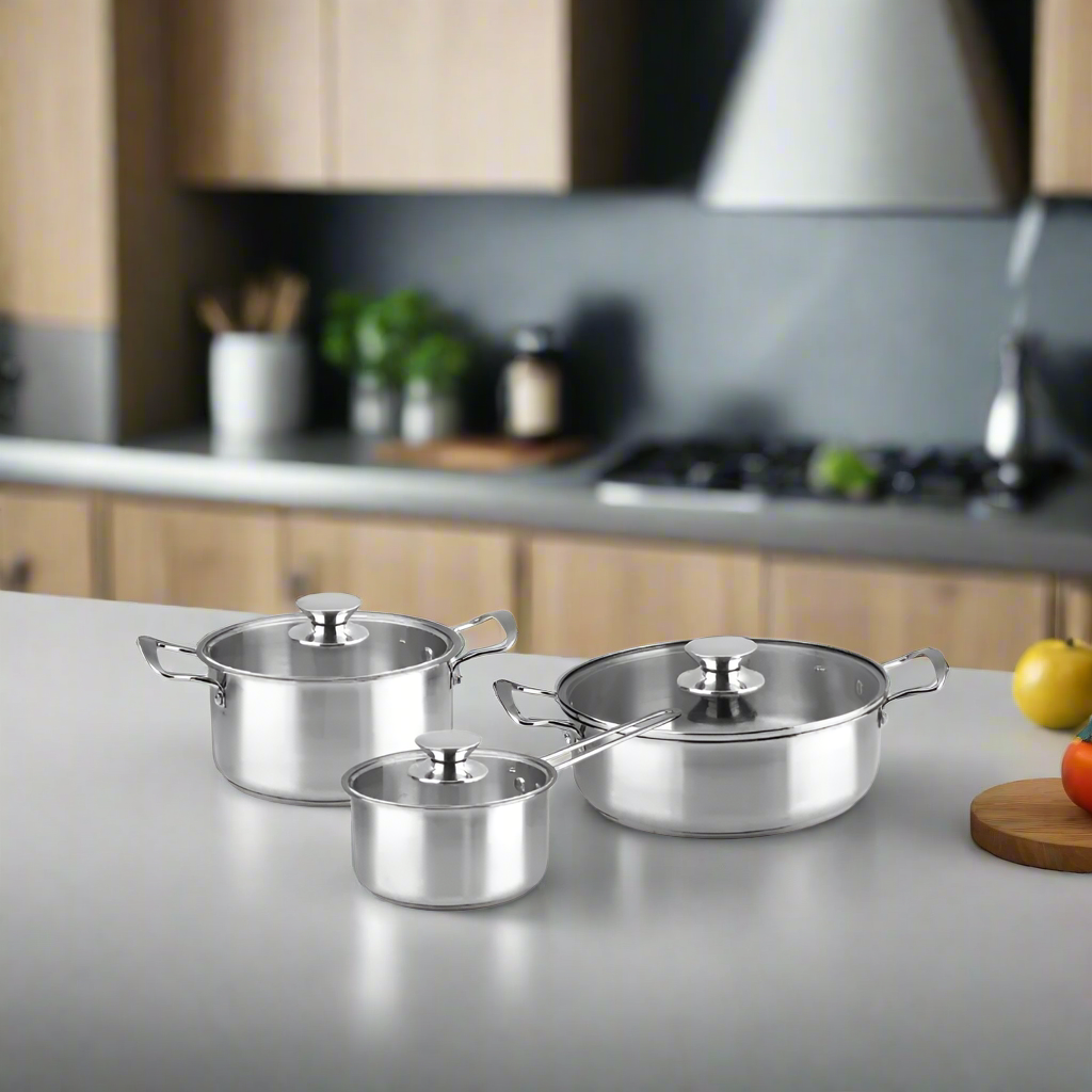 Decakila 6 Pieces Stainless Steel Cookware Set - KMEP049M