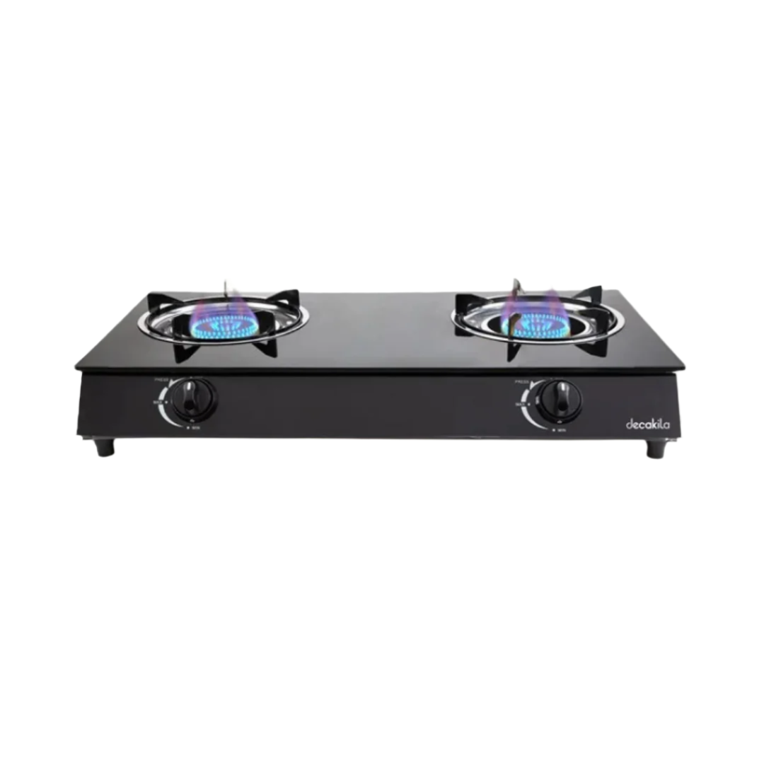 Decakila Double Burner Table Top Glass Gas Stove - KMGS043B