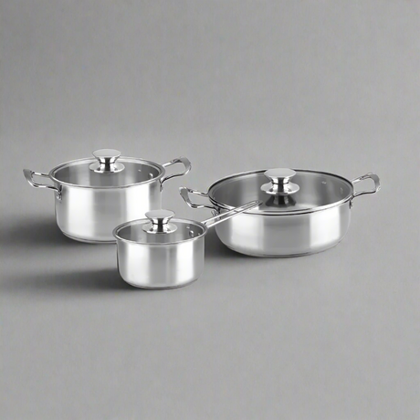 Decakila 6 Pieces Stainless Steel Cookware Set - KMEP049M