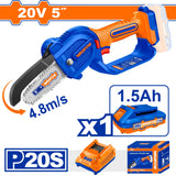 Wadfow 20V Lithium-Ion Cordless Pruner Saw with 5" Bar – WCLP552