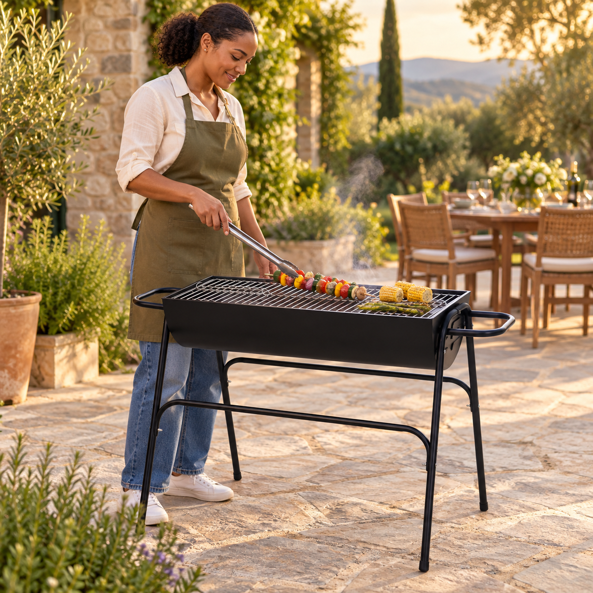 Kumtel Outdoor Lidless Charcoal BBQ - KB-337D