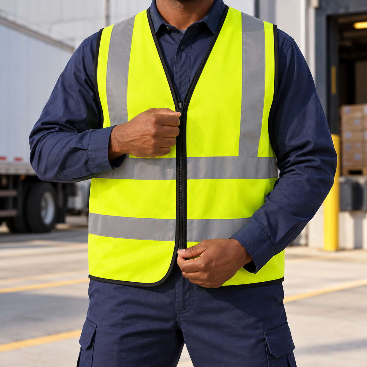 Irona XL High-Visibility Reflective Safety Vest | Orange & Yellow