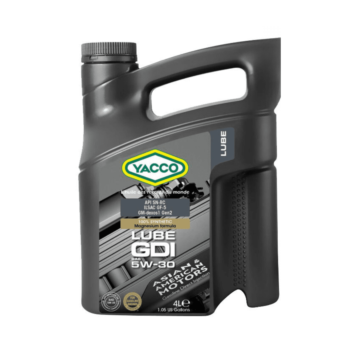 Yacco 100% Synthetic Engine Oil 1L/4L - LUBE GDI SAE 5W20 Auto Supply Master