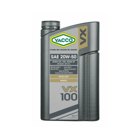 Yacco VX Mineral Engine Oil 5L - VX 100 SAE 20W50 Auto Supply Master