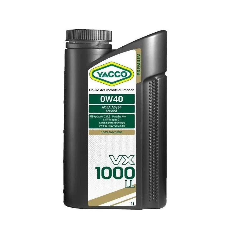Yacco VX Premium 100% Synthetic Engine Oil 1L/5L - VX 1000 LL SAE 5W40 Auto Supply Master