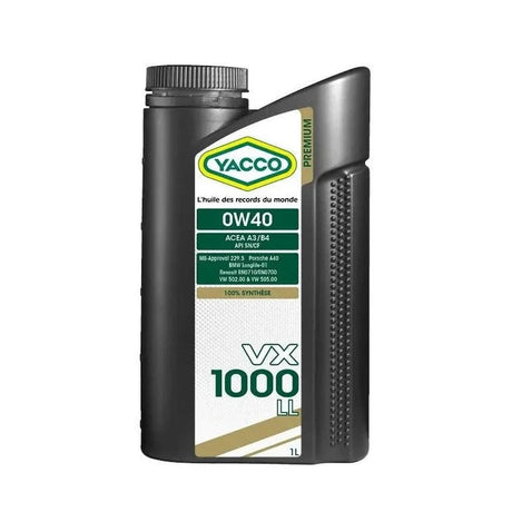 Yacco VX Premium 100% Synthetic Engine Oil 1L/5L - VX 1000 LL SAE 5W40 Auto Supply Master