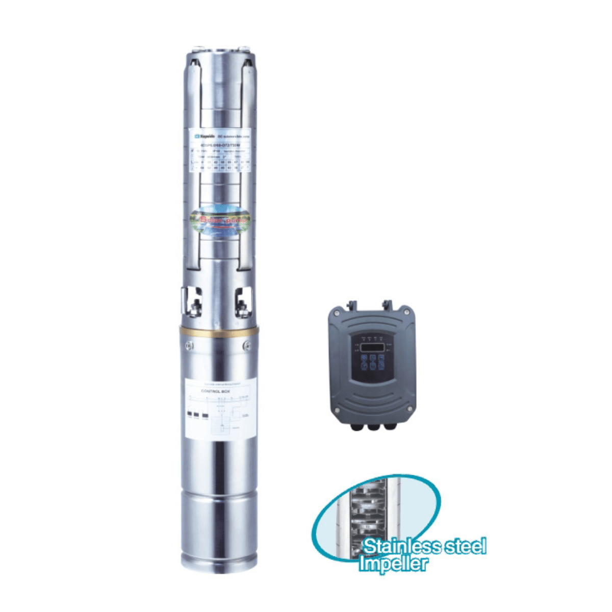 AquaPro Submersible Pumps AquaPro Submersible Solar Pump with Control Panel 2HP 1500W - 4DSS6/135-D110/1500