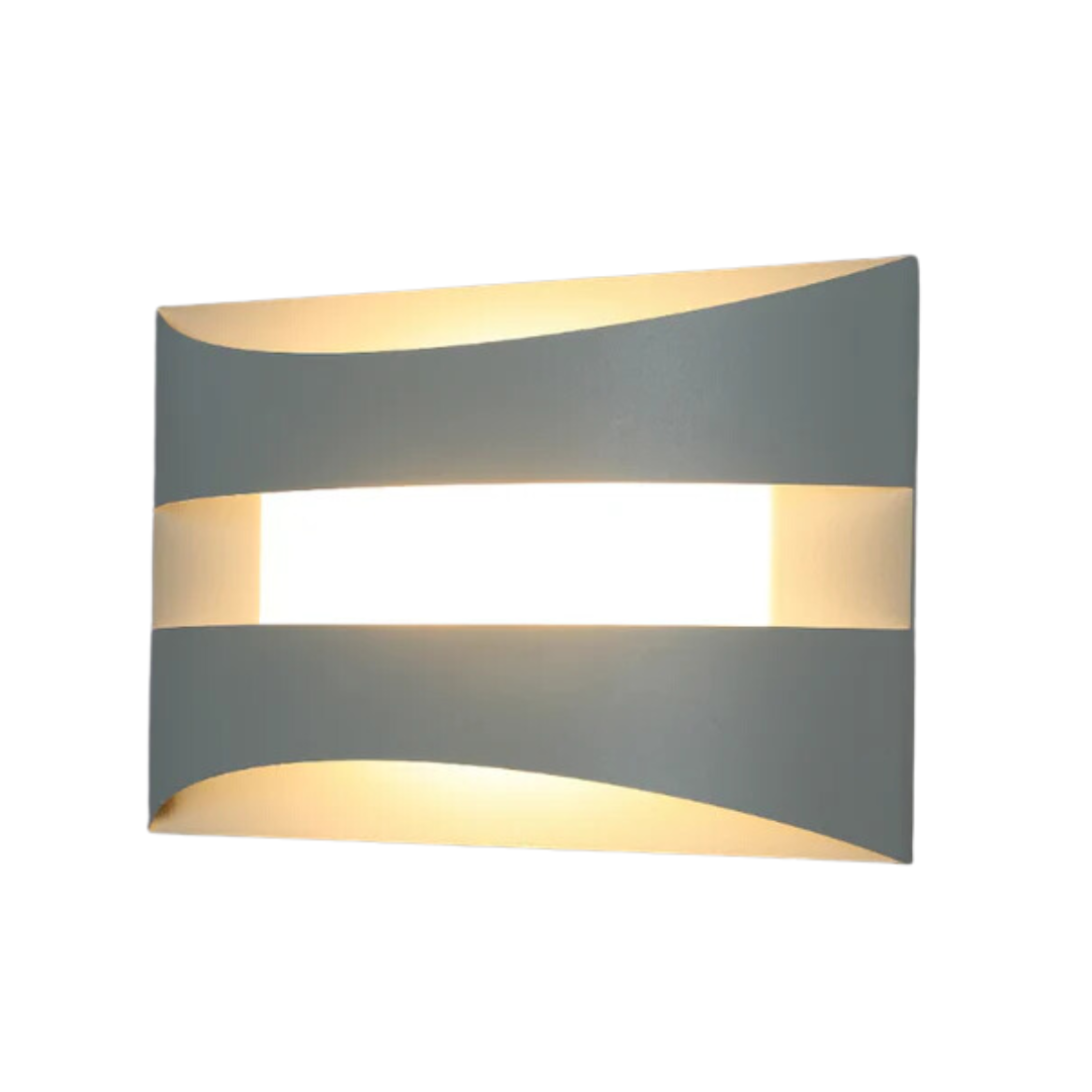 Contemporary Dual-Arc White LED Wall Sconce