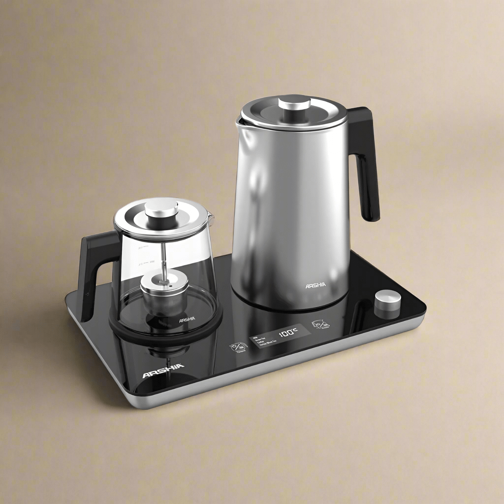 Arshia Electric Kettle Arshia Tray Electric Kettle With Glass Tea Pot 1.7L - T050-3067
