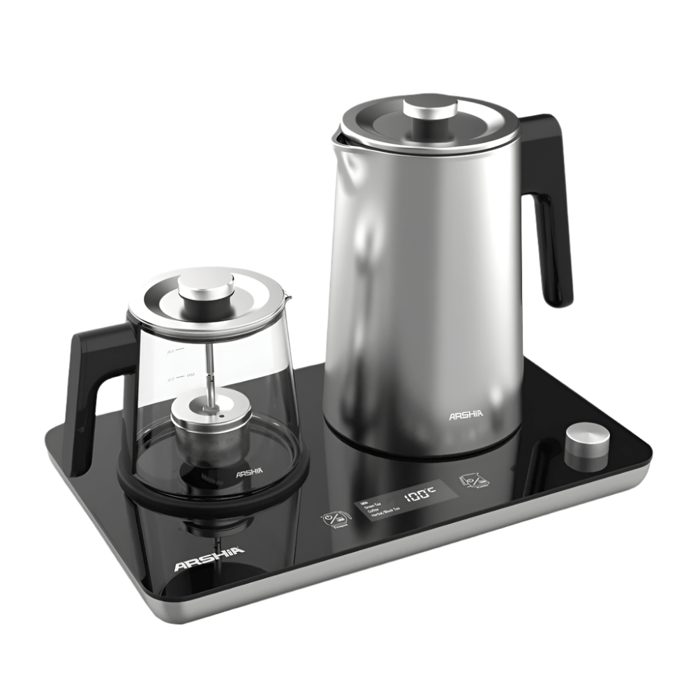 Arshia Electric Kettle Arshia Tray Electric Kettle With Glass Tea Pot 1.7L - T050-3067
