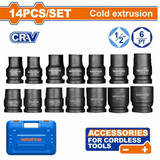Wadfow 14-Piece 1/2" Drive Impact Socket Set -  WMS4D01