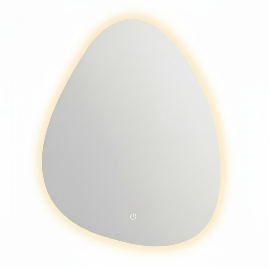 Irregular Wall Mount Touch Screen LED Vanity Mirror 50x70cm