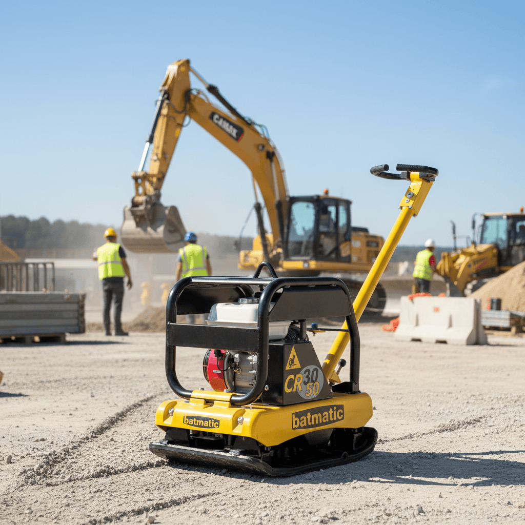 Batmatic Construction Equipment Batmatic 200kg Reversible Plate Compactor with Honda GX160 4.8HP Gasoline Engine & 650mm Plate - CR3065BH