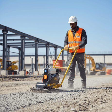 Batmatic Construction Equipment Batmatic 90kg Forward Plate Compactor 16kN with Honda GX160 4.8HP Gasoline Engine & 500mm Plate - FPH1650