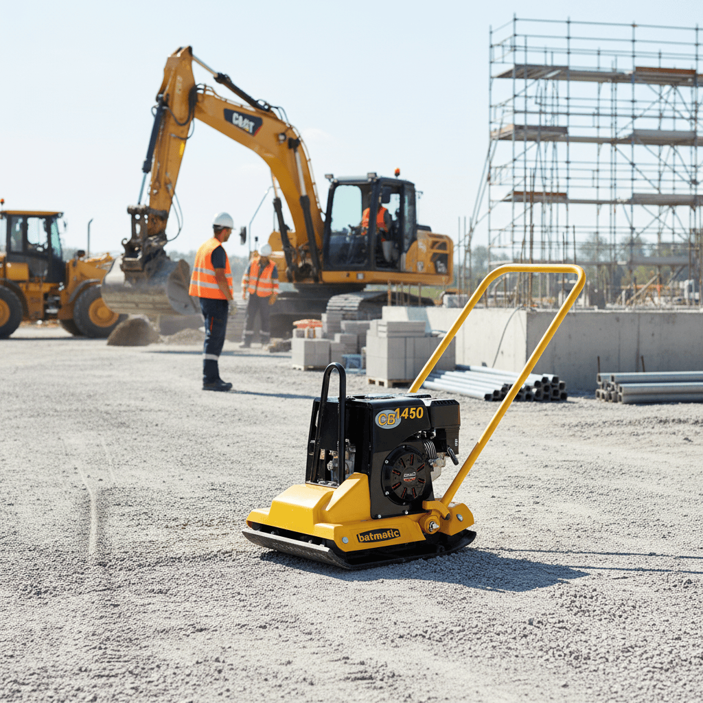 Batmatic Construction Equipment Batmatic 95kg Forward Plate Compactor 16kN with Honda GX160 4.8HP Gasoline Engine & 500mm Plate - CBH1450