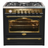 Black-and-brass Kaiser Empire range cooker on white