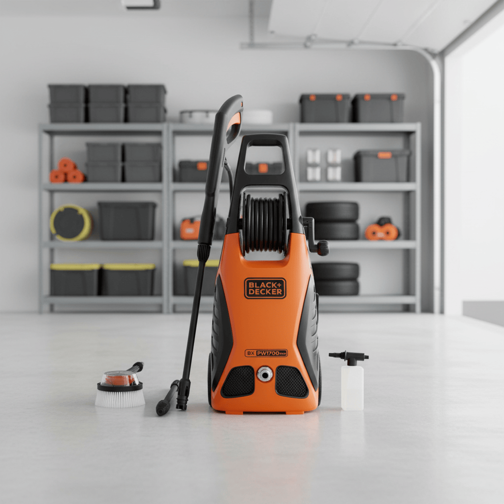 Black & Decker Pressure Washer Black & Decker 130 Bar Electric Pressure Washer 1700W with Rotary Cleaning Brush - PW1700SPM