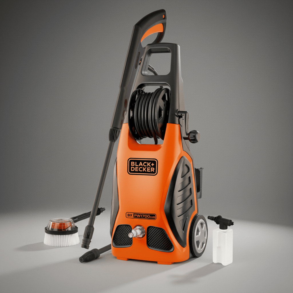 Black & Decker Pressure Washer Black & Decker 130 Bar Electric Pressure Washer 1700W with Rotary Cleaning Brush - PW1700SPM